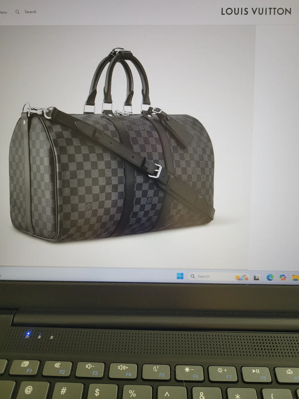 Louis Vuitton Men's Black Damier Keepall 45 Duffel Bag